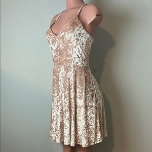 R Vivimos Women’s Dress  Crushed Velvet Babydoll  Sleeveless Size XL. Y2K